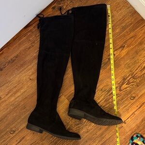 Unisa Black Over the Knee Boots suede